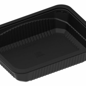 Jednodzielny pojemnik z PP o wymiarach 227 × 178 × 50 mm, czarny
