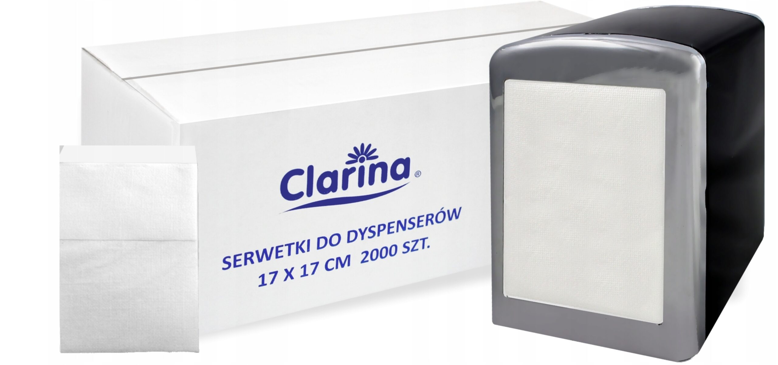 Serwetka do dyspensera biała 17x17cm 2000 szt