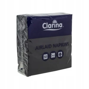 CLARINA Serwetki AirLaid 40×40 cm – czarne, 50 szt.