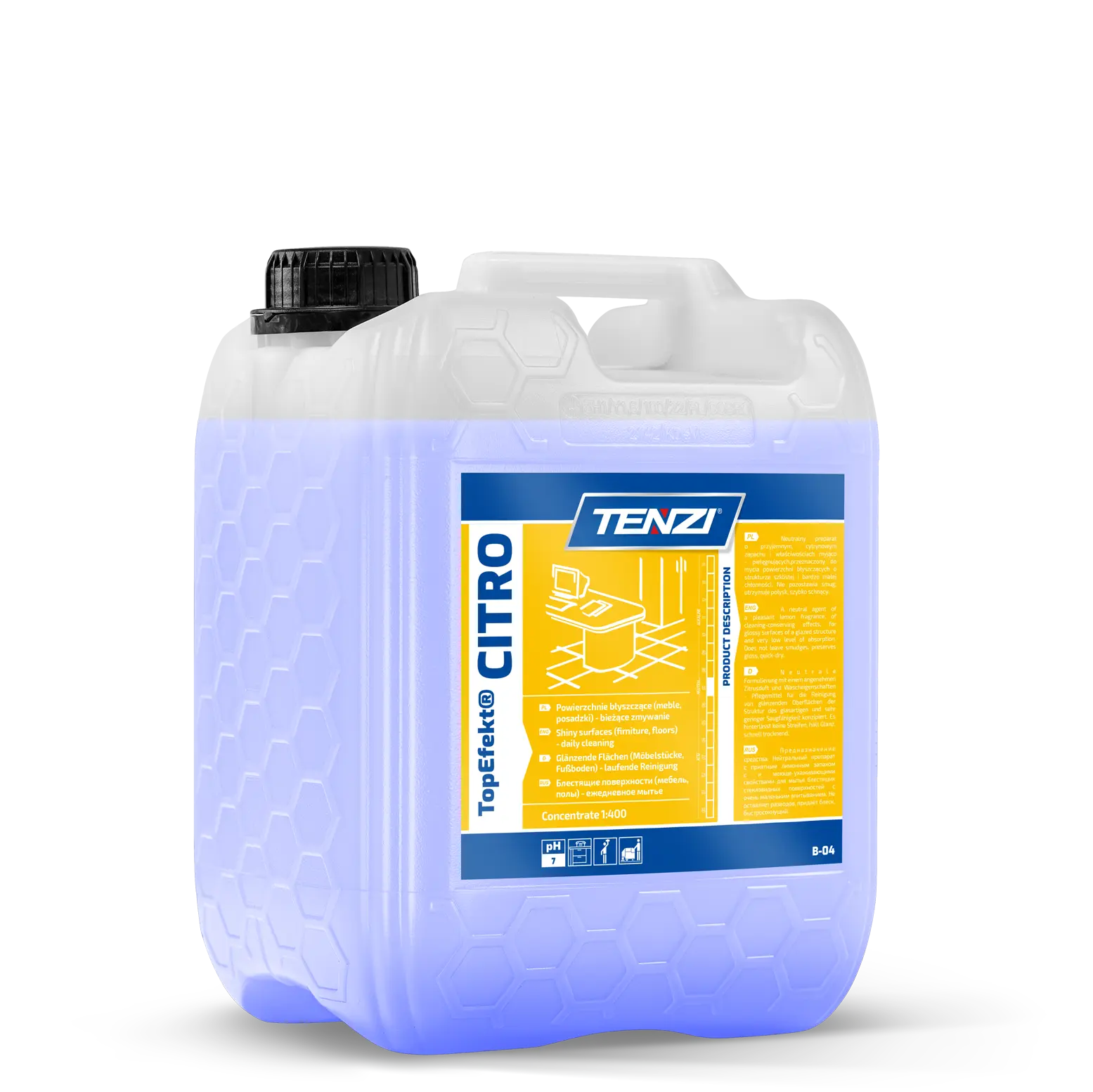 TENZI TopEfekt® CITRO - Płyn uniwersalny - Do mycia i pielęgnacji - Przyjemny, cytrynowy zapach - 10L