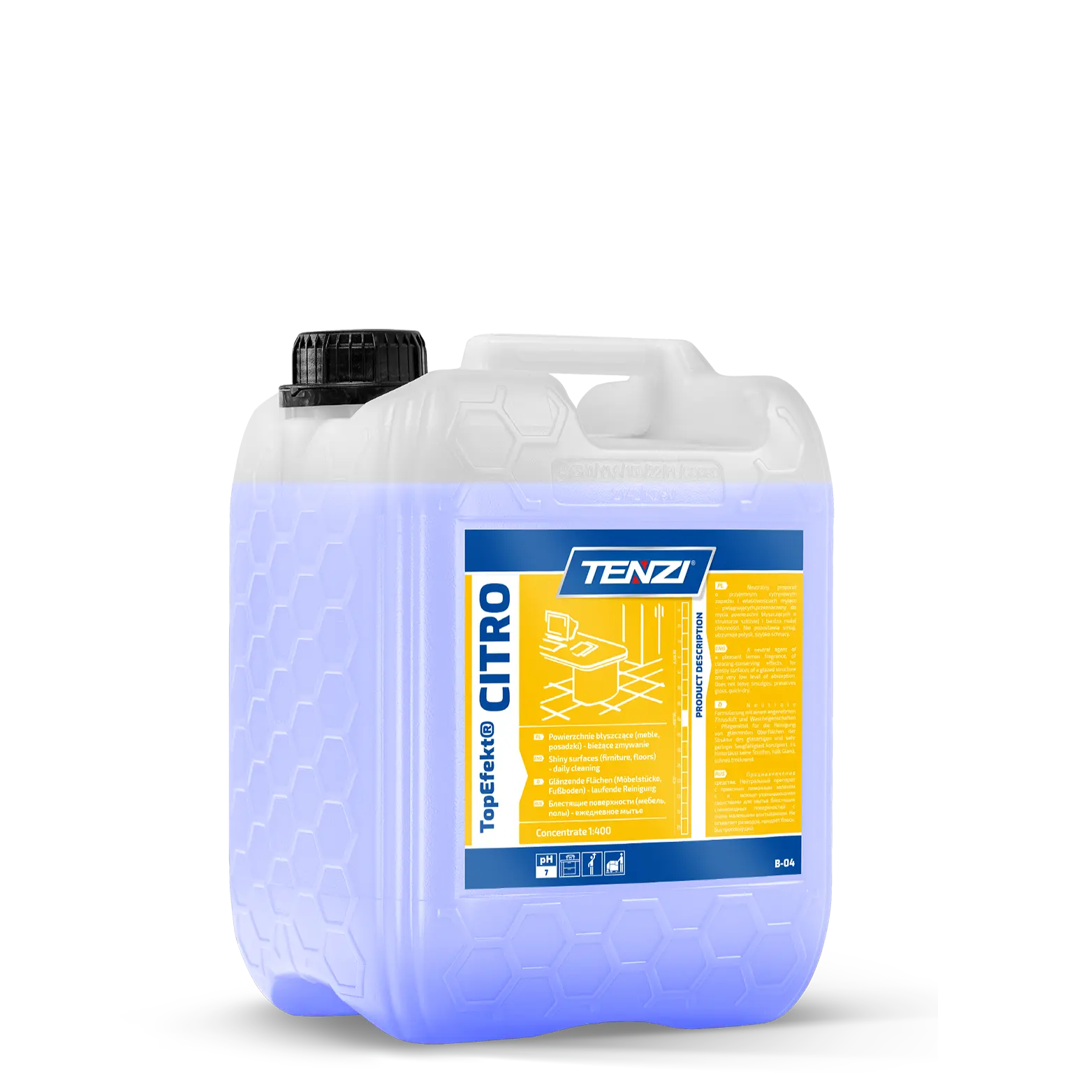 TENZI TopEfekt® CITRO - Płyn uniwersalny - Do mycia i pielęgnacji - Przyjemny, cytrynowy zapach - 5L
