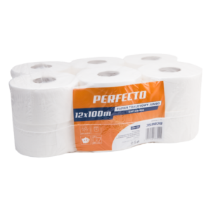 Papier toaletowy Jumbo PERFECTO 2‑warstwowy – 100 m, 12 rolek